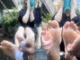 足裏モデル美女りりさん、25.5cm激弱ギリシャ型足裏くすぐり足比べ！5分50秒