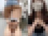下げても上がってしまう超マイクロデニムミニからはみ出たでか尻を激写！！【B面】
